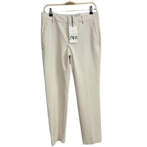 NWT Zara Women’s Chino Fit Pants Off White Size 4 Skinny Form Fitting